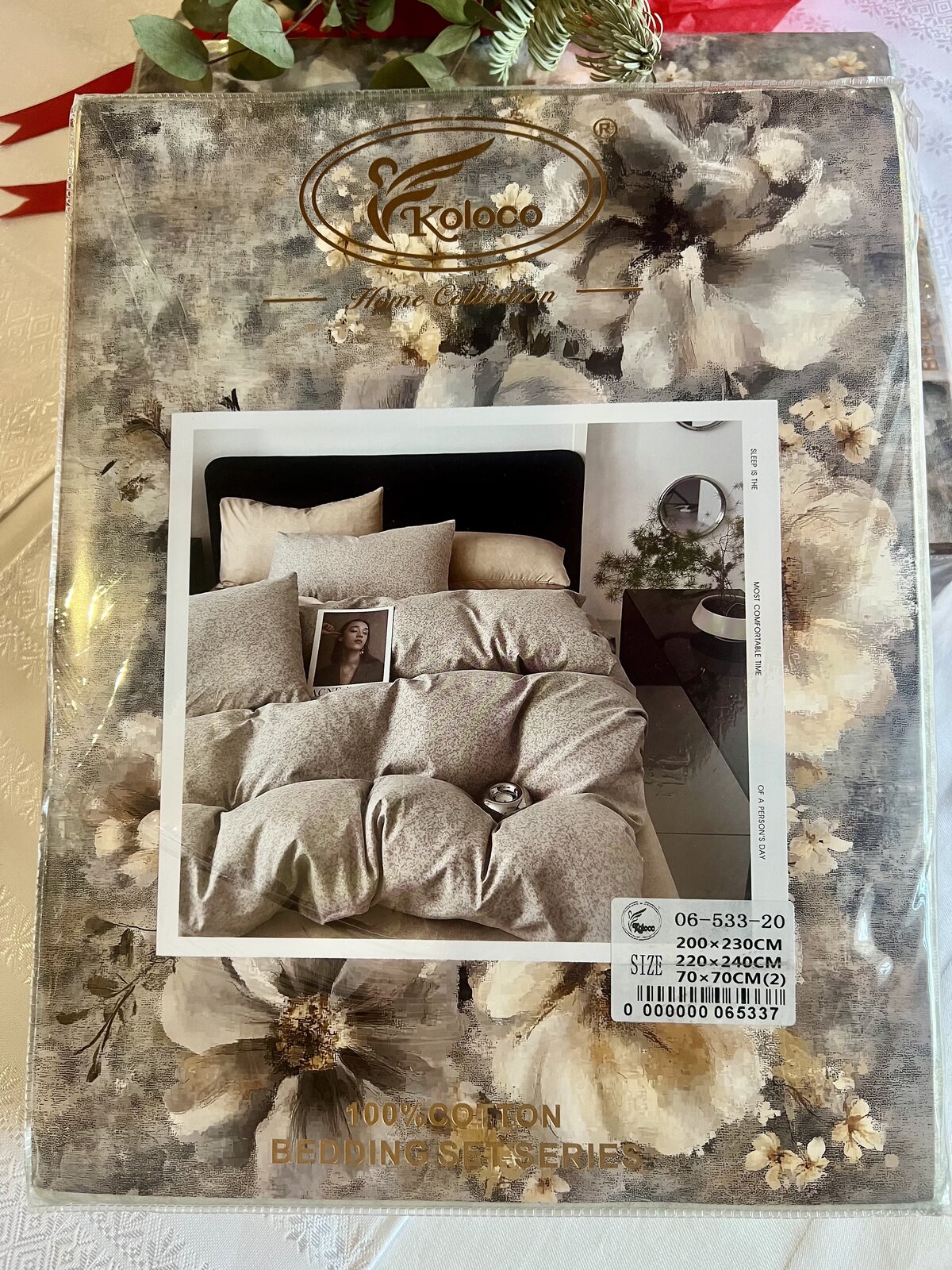 Комплект постільної білизни Koloco "Оливковий Туман" (100% коттон, Євро)