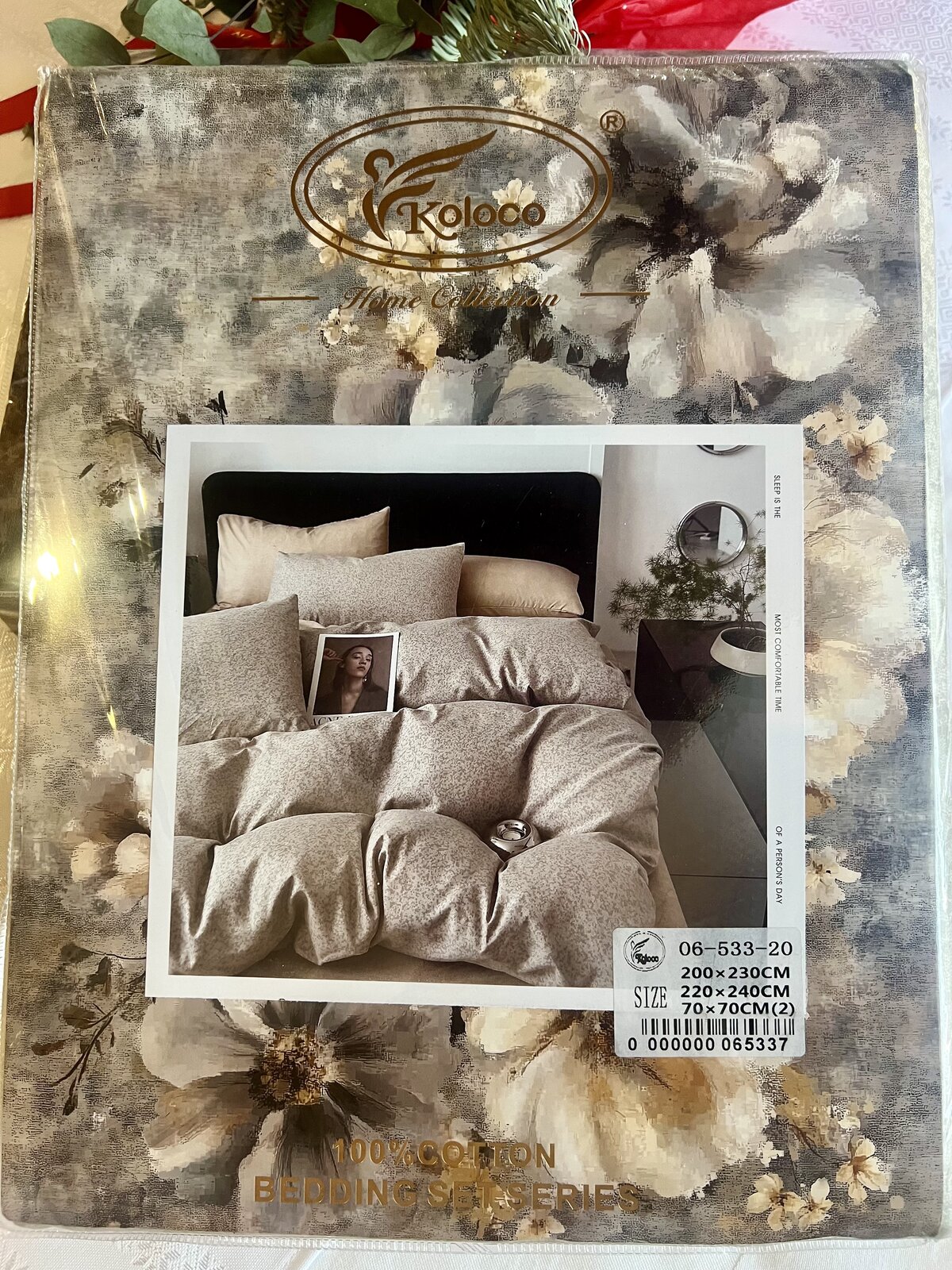 Комплект постільної білизни Koloco "Акварельна Флора" (100% коттон, Євро)