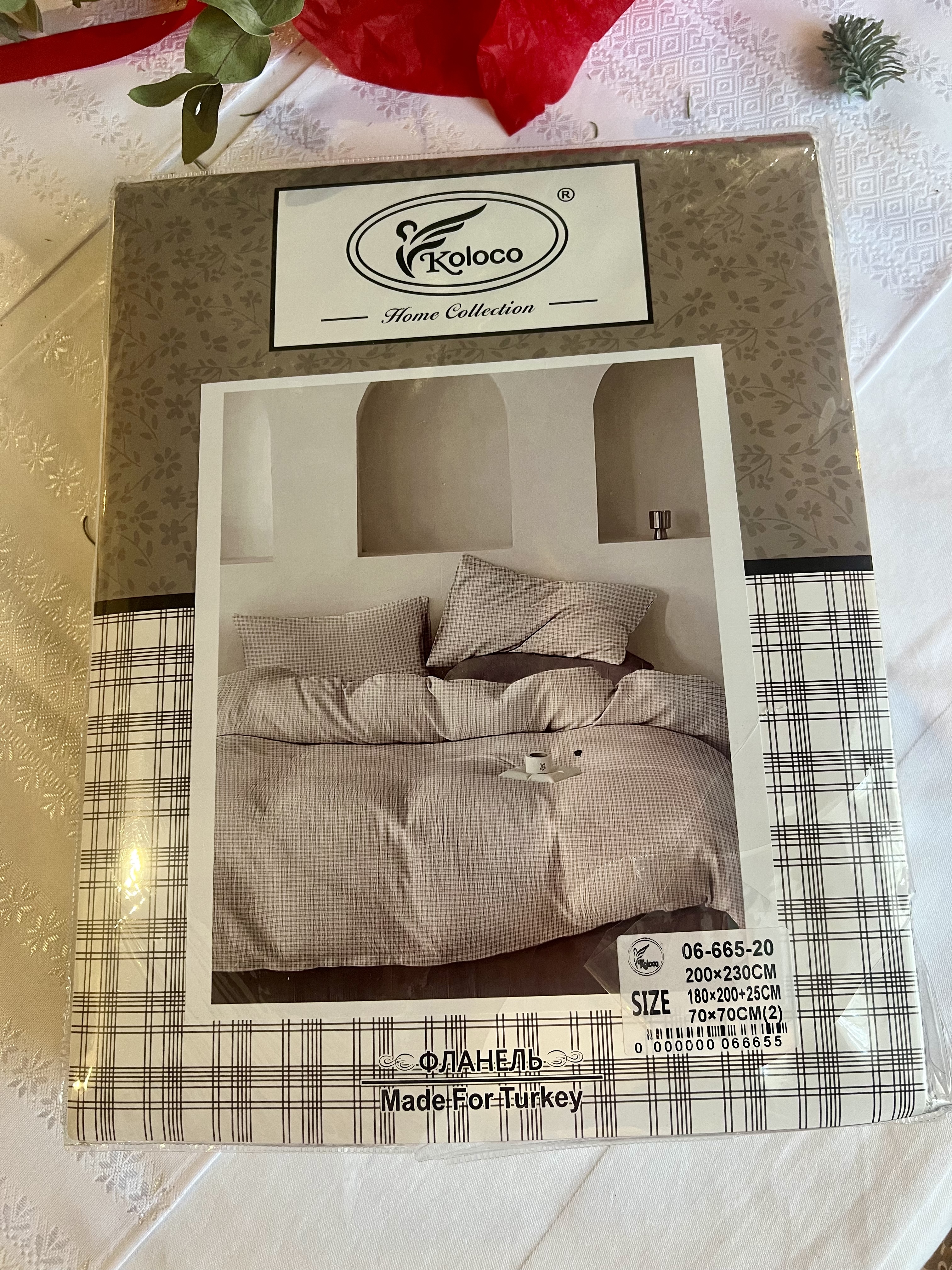 Комплект постільної білизни Koloco "Шотландський Затишок" (Фланель, Євро)
