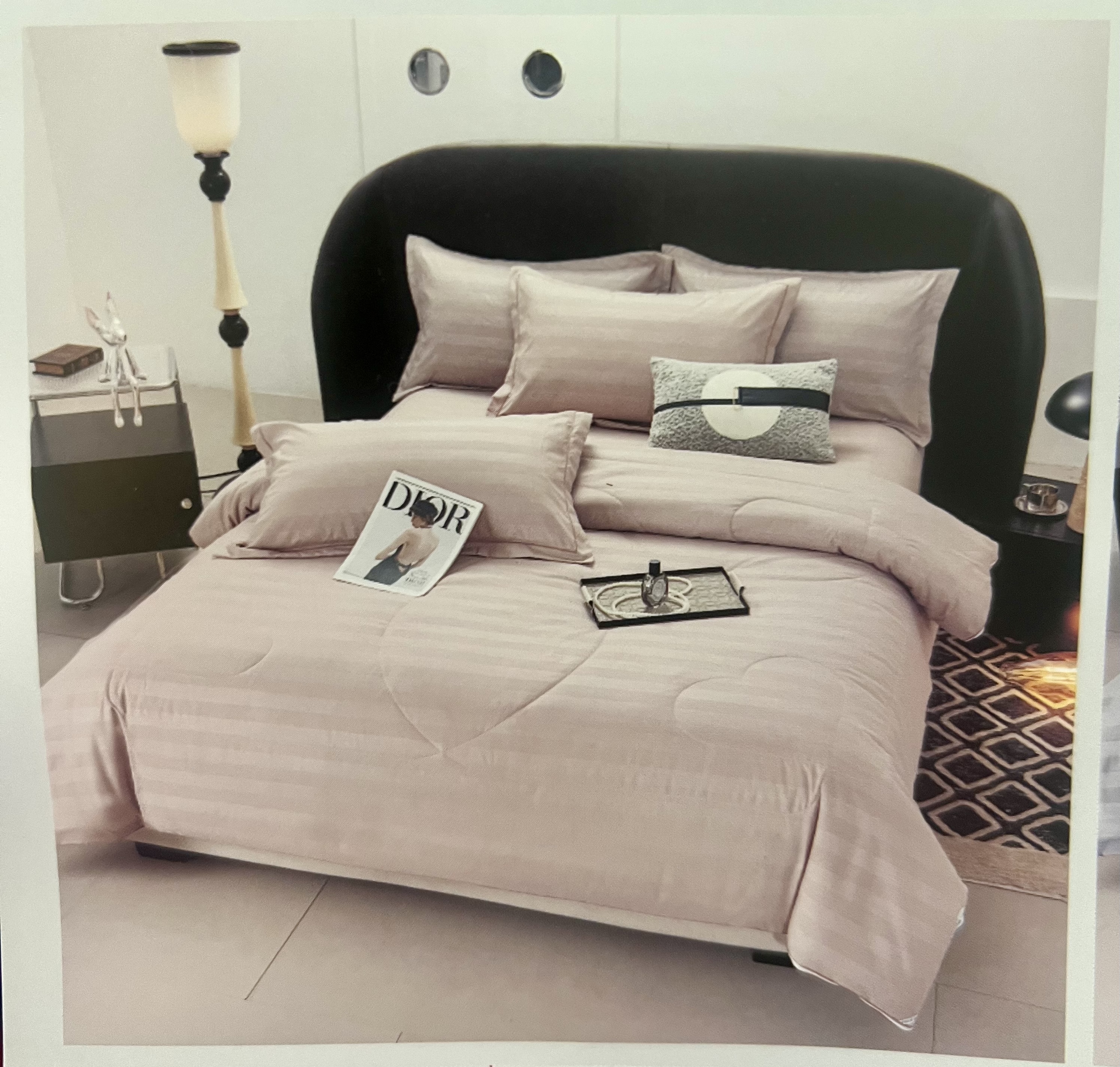 Набір з ковдрою-трансформером "Пудровий Ранок" (Зима/Літо, 2-в-1 на блискавці, Євро)